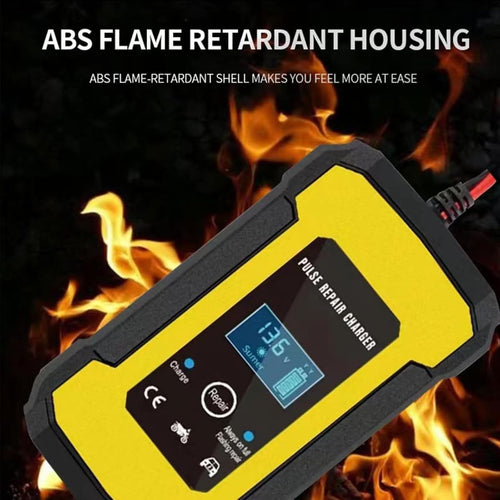 12V/6A Car Battery Charger, Automatic Smart Charger Monitor Battery with LCD Screen, Intelligent Battery Charger for Car